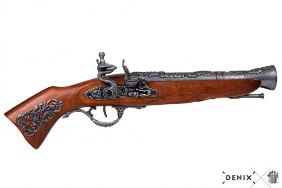 Réplica de pistola de pedernal Blunderbuss, Austria siglo XVIII