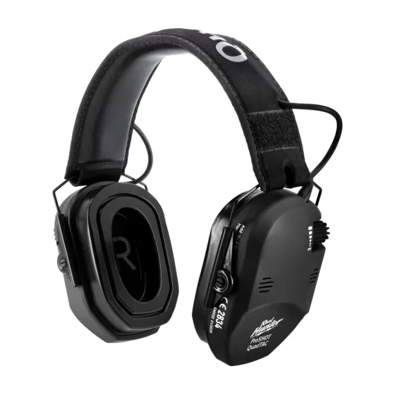 Protectores auditivos electrónicos de tiro RealHunter Active ProSHOT QuadTAC negros