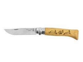 Cuchillo Opinel 8 Inox Haya motivo conejo