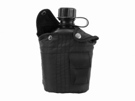 Cantimplora en funda MFH negra