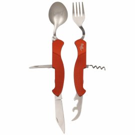 Cubiertos plegables Fox Outdoor 6 piezas rojo 44051