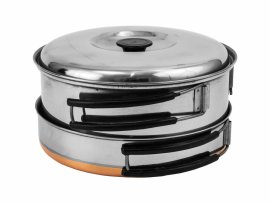 Set de cocina de acero inoxidable para 2 personas