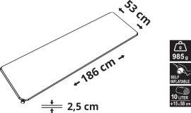 Colchoneta autoinflable Cattara 2,5cm azul