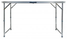 Mesa de camping plegable Doble telescópica marrón