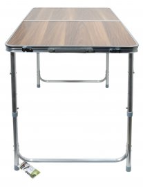 Mesa de camping plegable Doble telescópica marrón