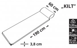 Colchoneta autohinchable Kilt 3,8cm con almohada