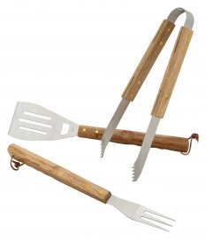 Juego de utensilios para barbacoa Cattara Wood set 3pcs