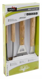 Juego de utensilios para barbacoa Cattara Wood set 3pcs