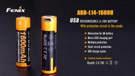 Pila recargable USB AA Fenix ARB-L14-1600U