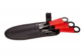 Set de cuchillos arrojadizos Kandar con paracord rojo (82)