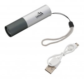 Linterna LED de bolsillo Cattara 120lm ZOOM recargable SILVER