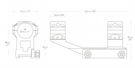 Hawke Tactical AR Cantilever 22mm/25,4mm, alto, una pieza