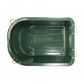 Gran bañera redondeada para transportar las piezas cazadas