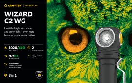 Linterna frontal Armytek Wizard C2 WG Luz cálida y verde