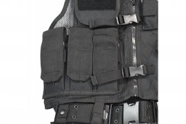 Chaleco táctico Mil-Tec CROSSDRAW USMC negro