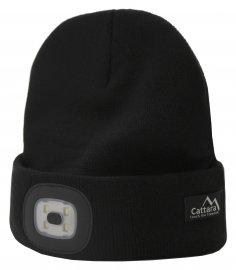 Gorra BLACK con linterna LED USB
