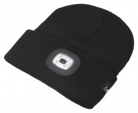 Gorra BLACK con linterna LED USB