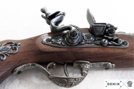 Réplica de pistola de pedernal Blunderbuss, Austria siglo XVIII 3