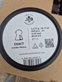 Opinión: Diábolo JSB Exact Jumbo Heavy 5,52mm 500uds - 2
