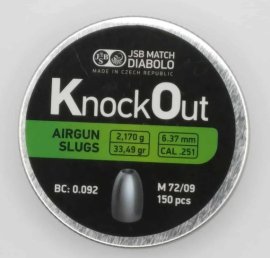 Opinión: JSB KnockOut Slugs 6,37mm 2,170g 150ks - 1