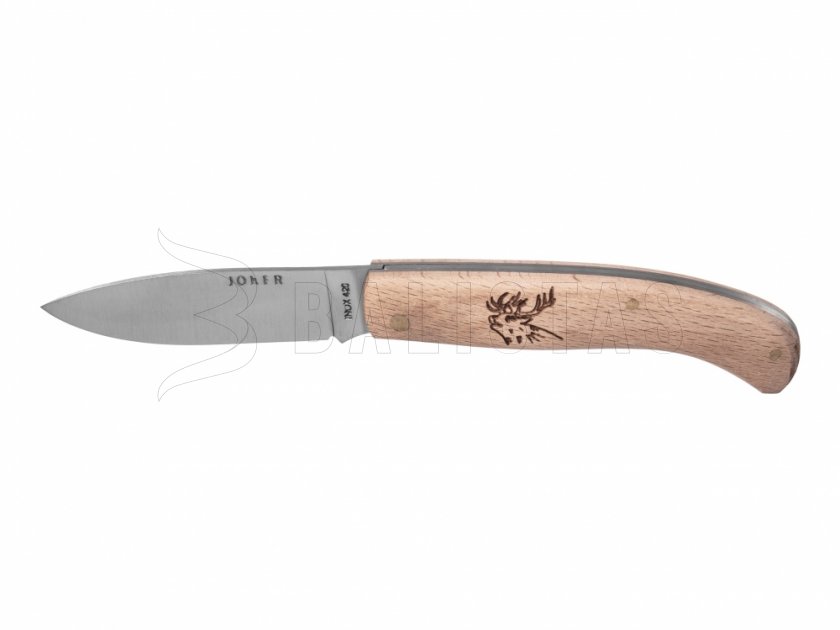 Cuchillo Joker NH78-2 madera motivo ciervo 8 cm