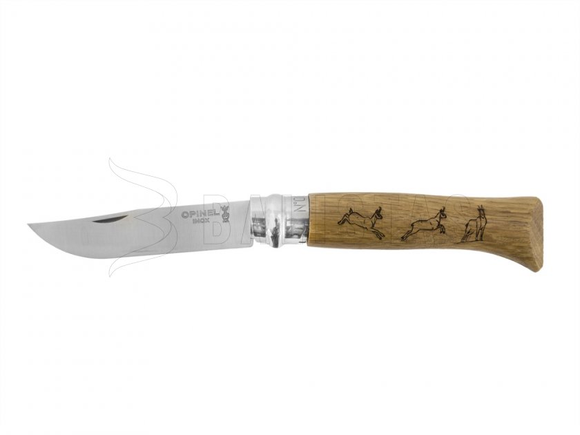 Navaja Opinel 8 Inox haya motivo kamzíka