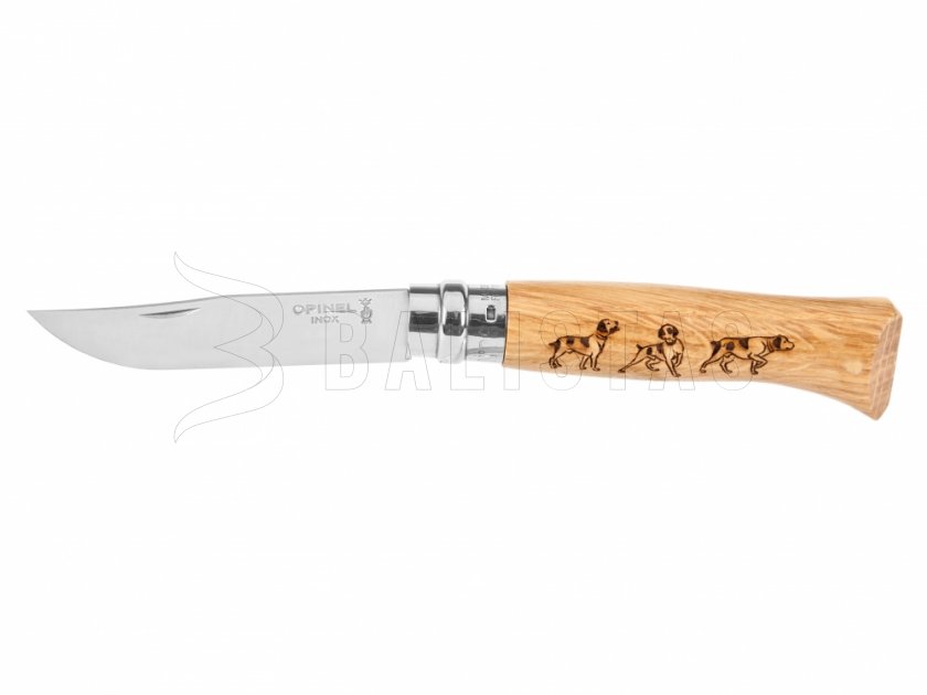 Opinel Cuchillo 8 Cierres Inox Haya Motivo perro