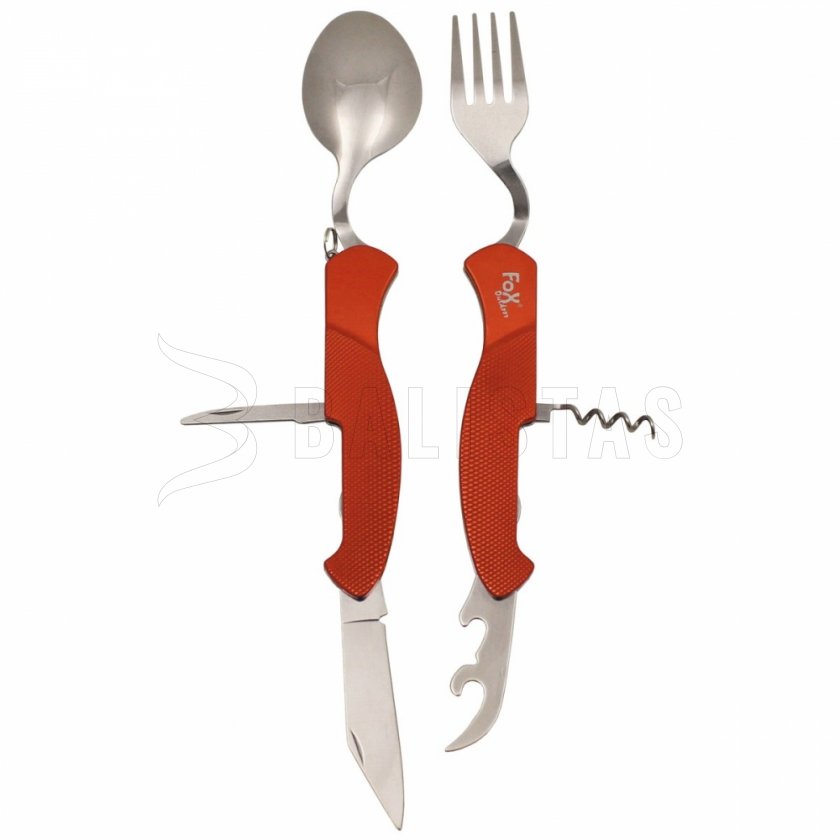 Cubiertos plegables Fox Outdoor 6 piezas rojo 44051
