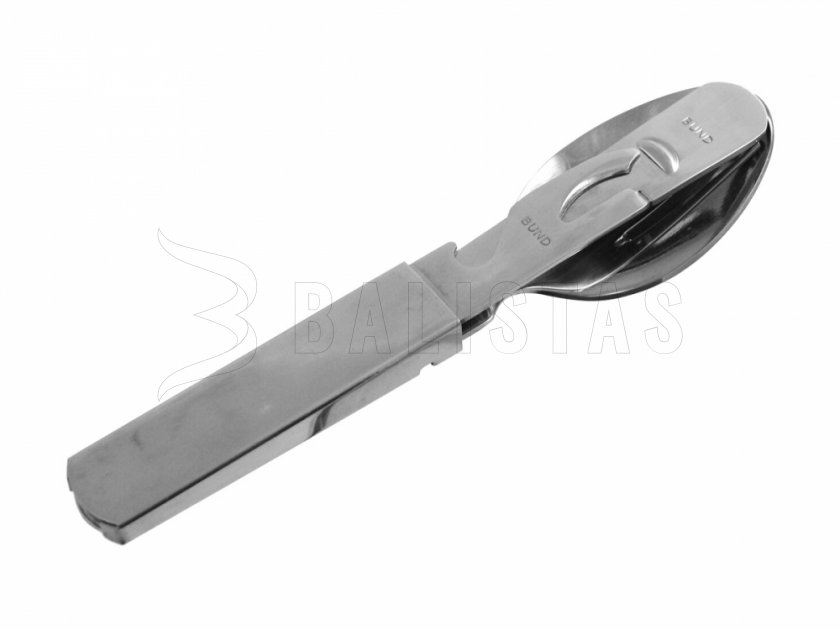 MFH Cubiertos de senderismo de 4 piezas con estuche