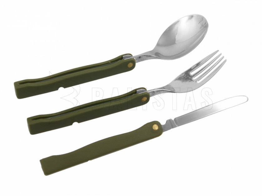 Cubiertos de camping plegables MFH con estuche