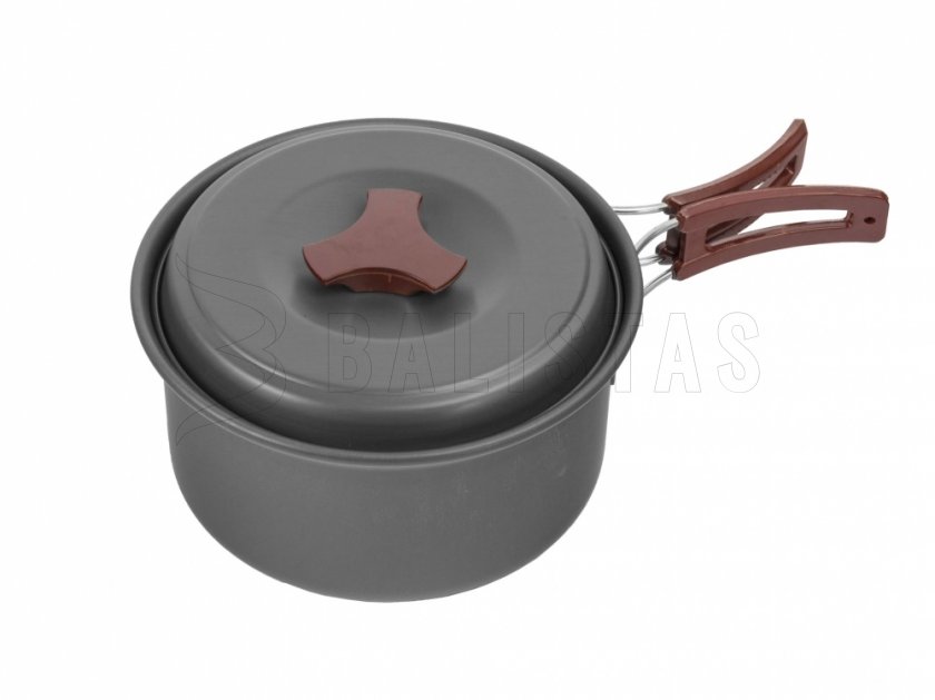 Juego de utensilios de senderismo de aluminio anodizado MFH para 2 personas