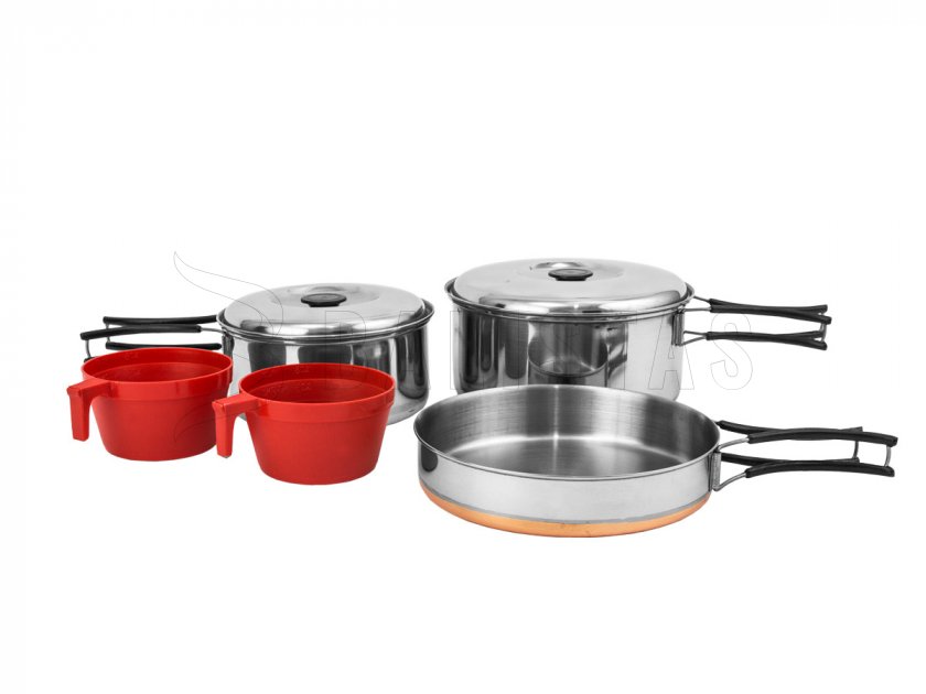 Set de cocina de acero inoxidable para 2 personas