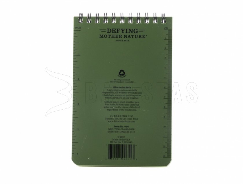 Cuaderno impermeable Rite in the Rain 946 4x6 verde