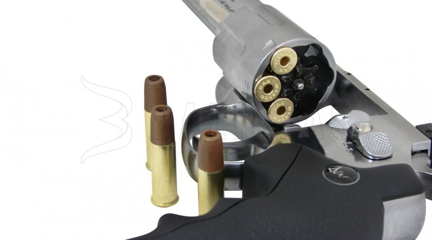 Revólver de aire comprimido ASG Dan Wesson 6" plata para perdigones de 4,5mm