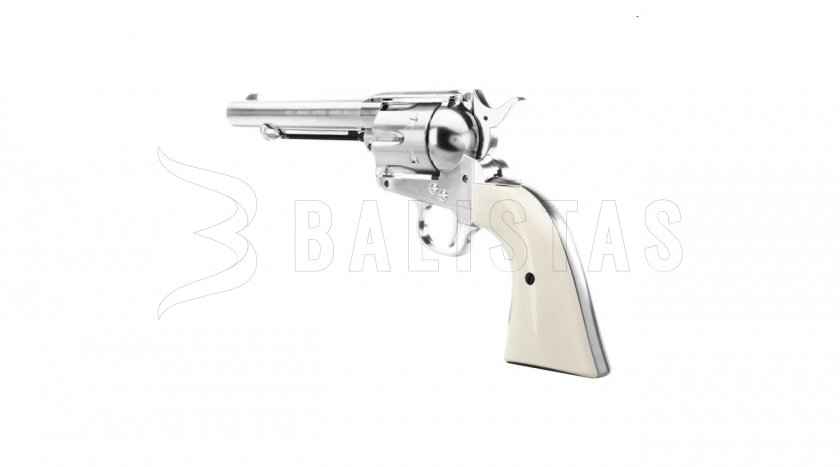 Revólver de aire Umarex Colt SAA .45 Diabolo níquel 4,5 mm