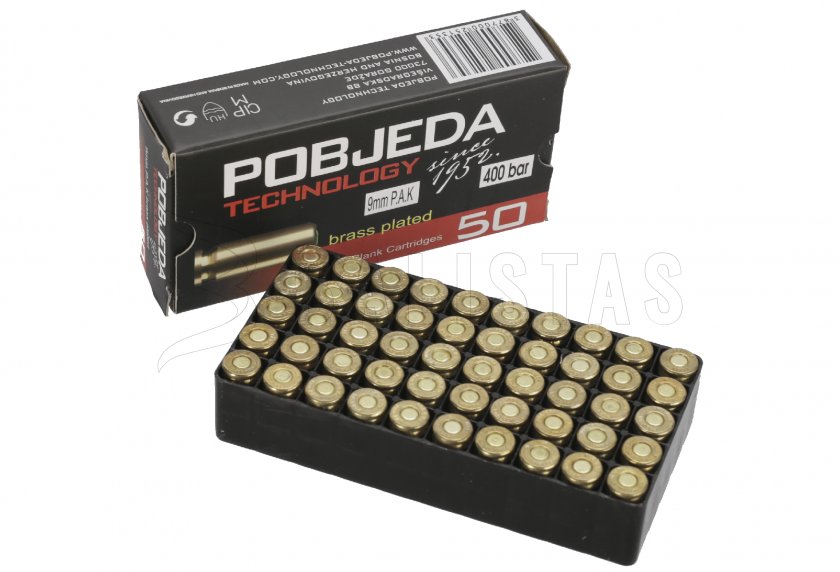 Cartuchos de iniciación Pobjeda pistola 9mm 50pcs