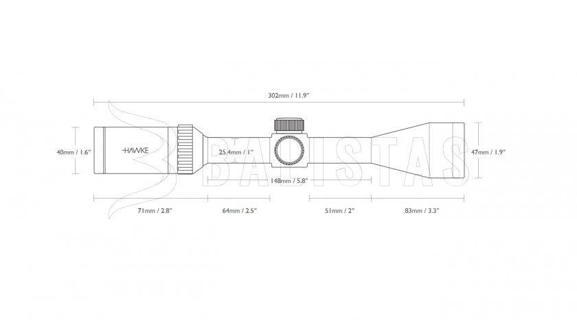 Visor Hawke Vantage 4x32 AO Mil Dot