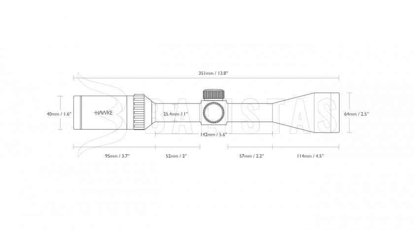 Visor Hawke Vantage 3-9x50 AO Mil Dot IR