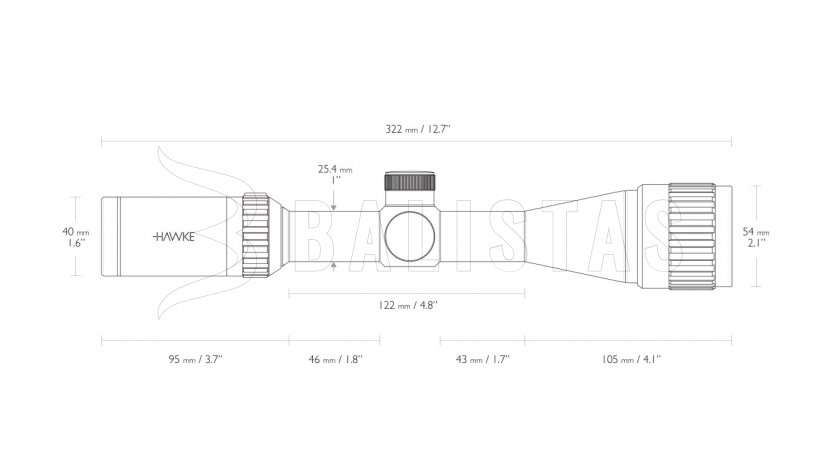 Visor Hawke Vantage 3-9x40 AO Mil Dot IR