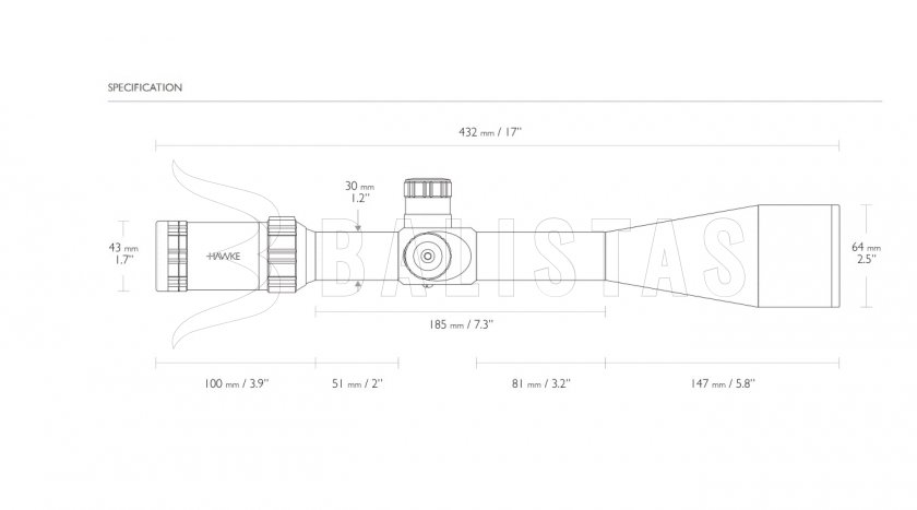 Visor Hawke Sidewinder 30 SF 8-32x56 SR Pro