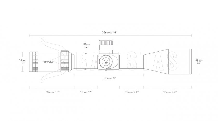 Hawke Sidewinder 30 SF 3-12x50 10x Medio MD