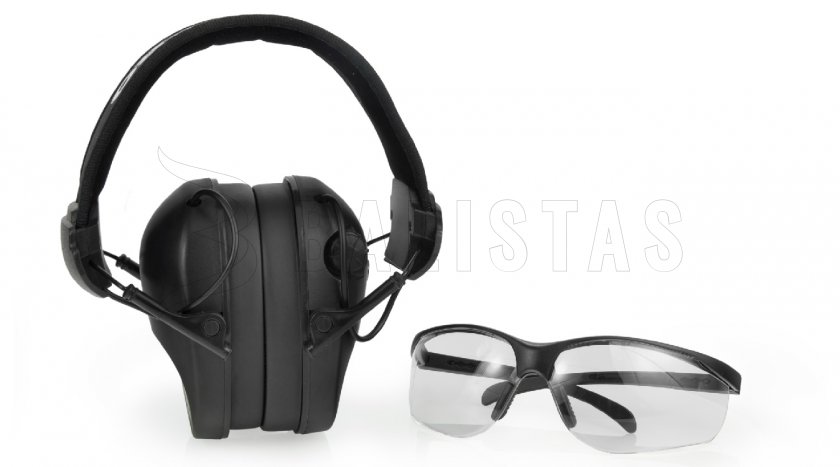 RealHunter Active Pro Auriculares + Gafas Negras