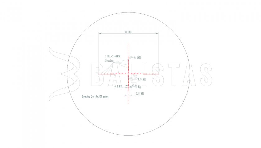 Visor Valiant Zephyr 4-16x50 SF SIR 10x 1/2 Mil-Dot