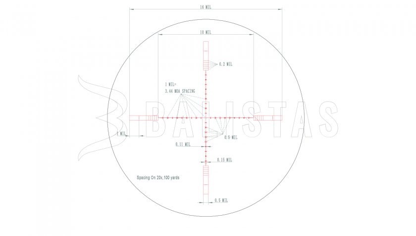 Visor Valiant Zephyr 5-20x50 SF SIR 20x 1/2 Mil-Dot