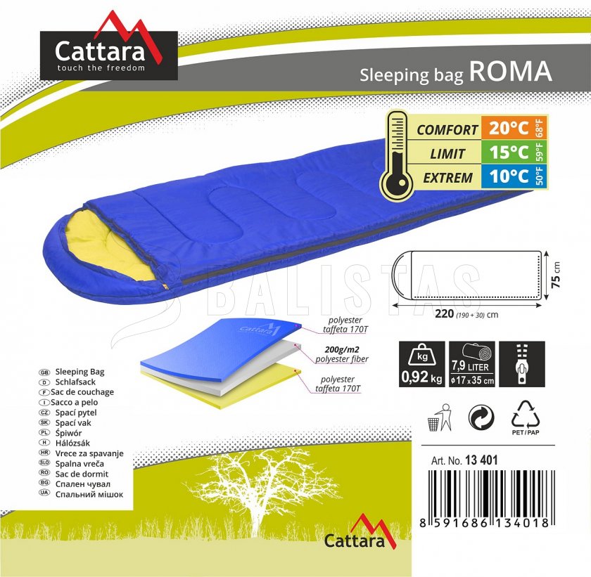 Saco de dormir Roma 200cm