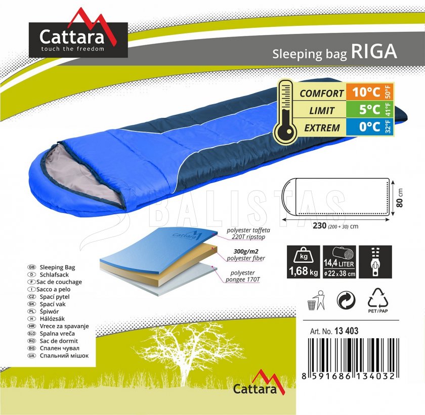 Manta saco de dormir Riga 210cm