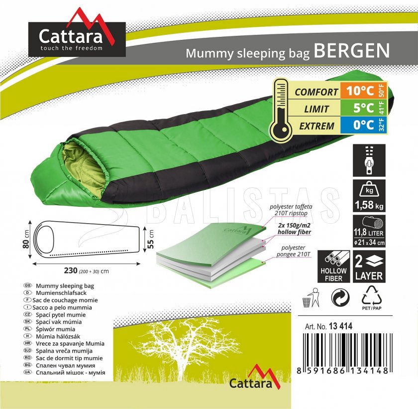 Saco de dormir momia Bergen 210cm