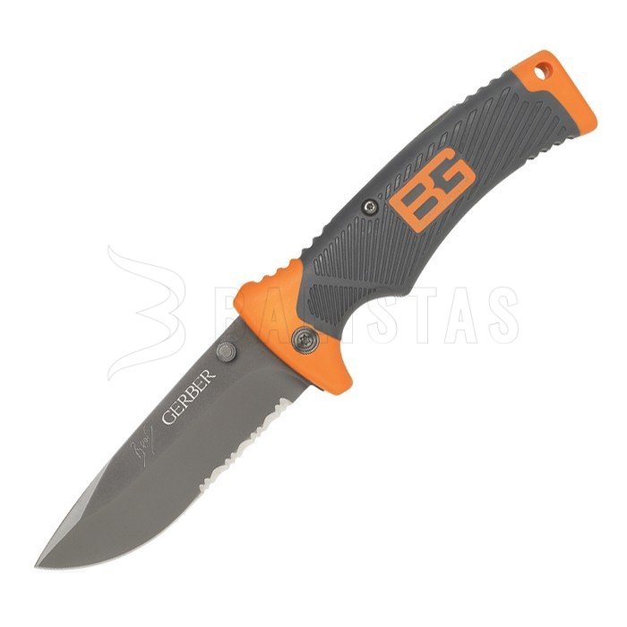 Cuchillo Gerber Bear Grylls con funda plegable, hoja combinada