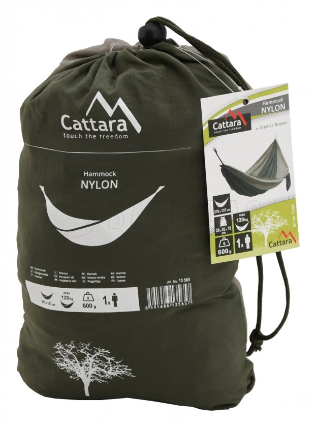 Hamaca NYLON 275x137 cm verde-marrón