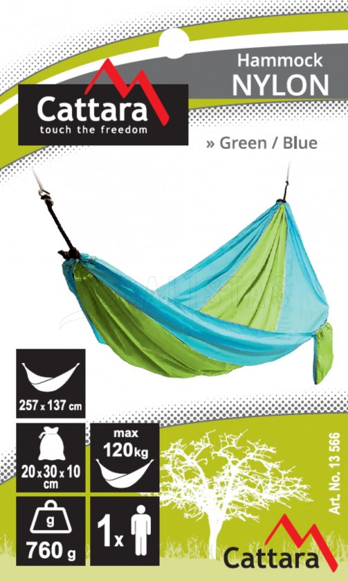 Hamaca NYLON 275x137 cm verde-azul